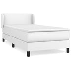 Boxspringbett mit Matratze Weiß 80x200 cm Kunstleder