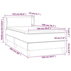Boxspringbett Matratze Cappuccino-Braun 100x200cm Kunstleder