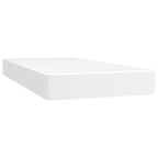 Boxspringbett mit Matratze Weiß 90x200 cm Kunstleder