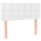 Boxspringbett mit Matratze Weiß 90x200 cm Kunstleder
