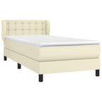 Boxspringbett mit Matratze Creme 90x200 cm Kunstleder