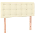 Boxspringbett mit Matratze Creme 90x200 cm Kunstleder