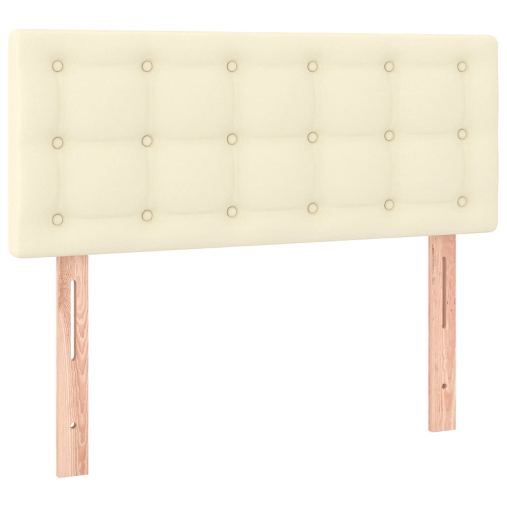 Boxspringbett mit Matratze Creme 90x200 cm Kunstleder