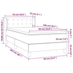 Boxspringbett mit Matratze Creme 90x200 cm Kunstleder
