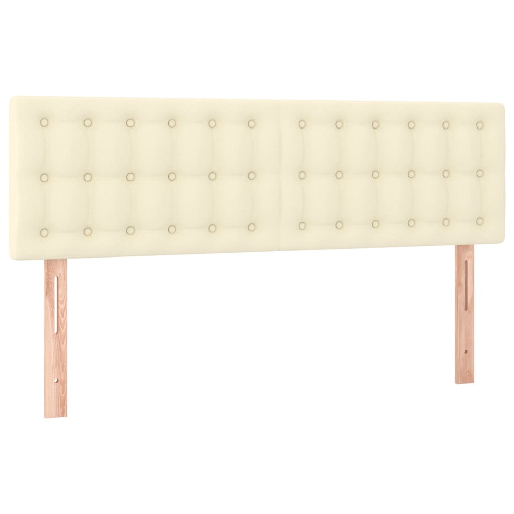 Boxspringbett mit Matratze Creme 140x190 cm Kunstleder