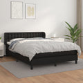 Boxspringbett mit Matratze Schwarz 140x200 cm Kunstleder