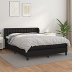 Boxspringbett mit Matratze Schwarz 140x200 cm Kunstleder