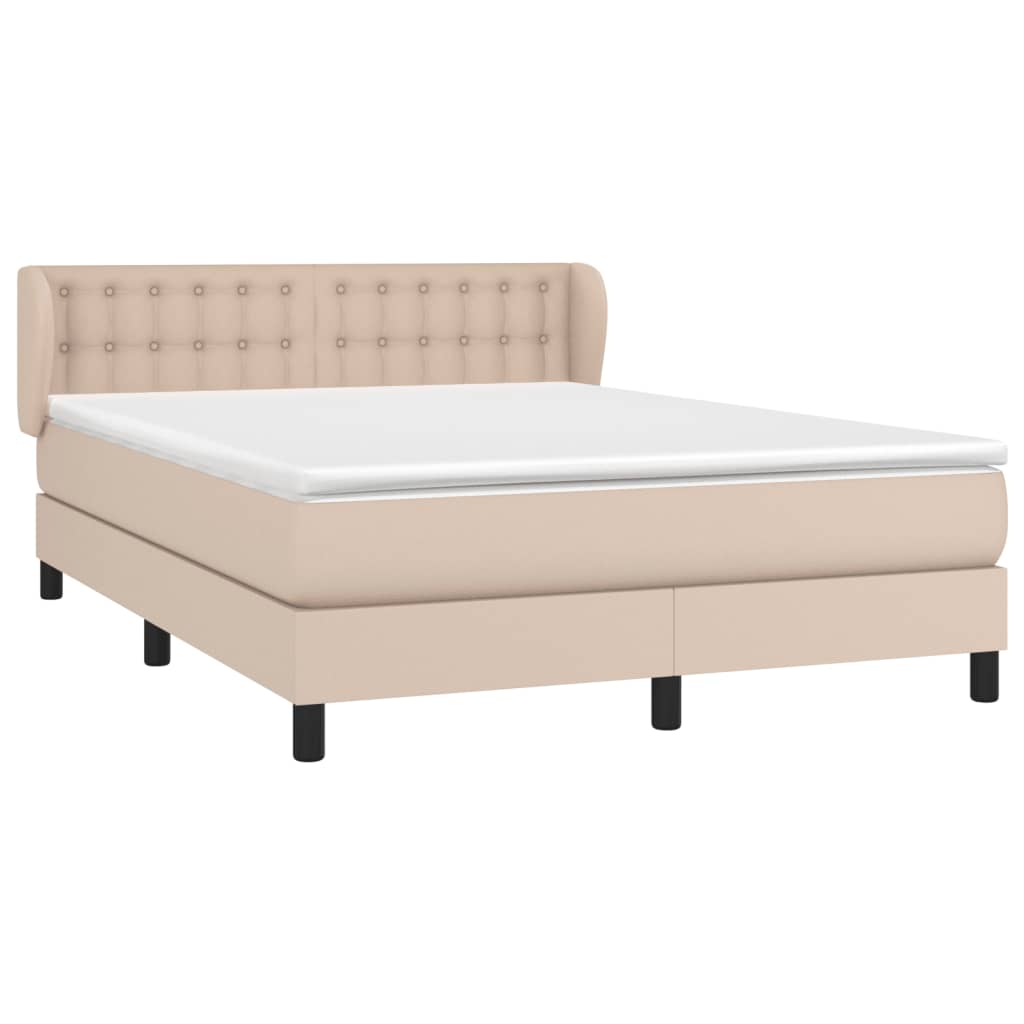 Boxspringbett Matratze Cappuccino-Braun 140x200cm Kunstleder
