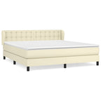 Boxspringbett mit Matratze Creme 180x200 cm Kunstleder