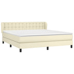 Boxspringbett mit Matratze Creme 180x200 cm Kunstleder