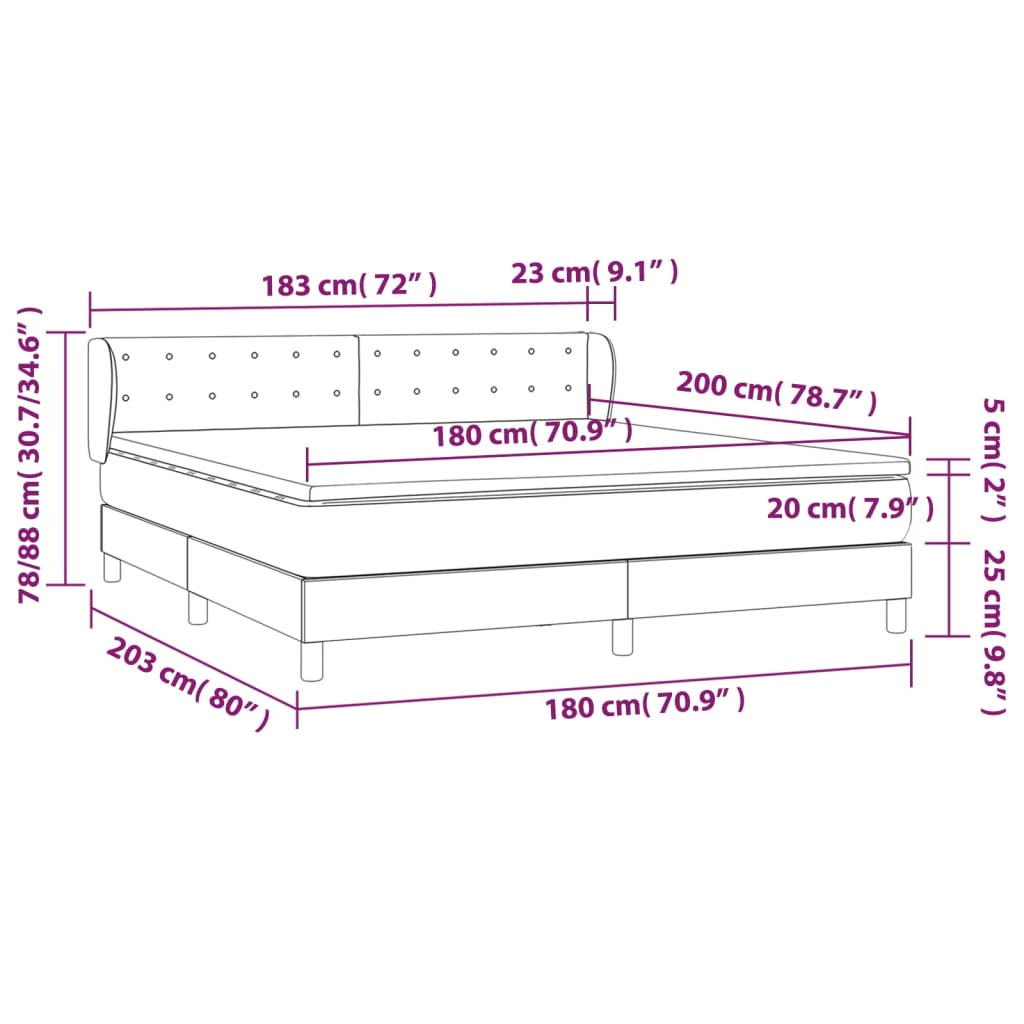 Boxspringbett mit Matratze Creme 180x200 cm Kunstleder