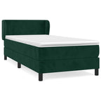 Boxspringbett mit Matratze Dunkelgrün 90x190 cm Samt