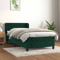 Boxspringbett mit Matratze Dunkelgrün 90x190 cm Samt