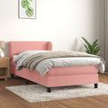 Boxspringbett mit Matratze Rosa 90x190 cm Samt