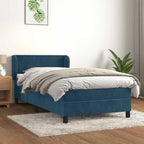 Boxspringbett mit Matratze Dunkelblau 90x200 cm Samt