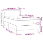 Boxspringbett mit Matratze Rosa 100x200 cm Samt