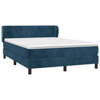 Boxspringbett mit Matratze Dunkelblau 140x200 cm Samt