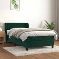 Boxspringbett mit Matratze Dunkelgrün 80x200 cm Samt