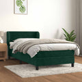 Boxspringbett mit Matratze Dunkelgrün 80x200 cm Samt