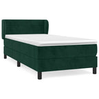 Boxspringbett mit Matratze Dunkelgrün 90x200 cm Samt