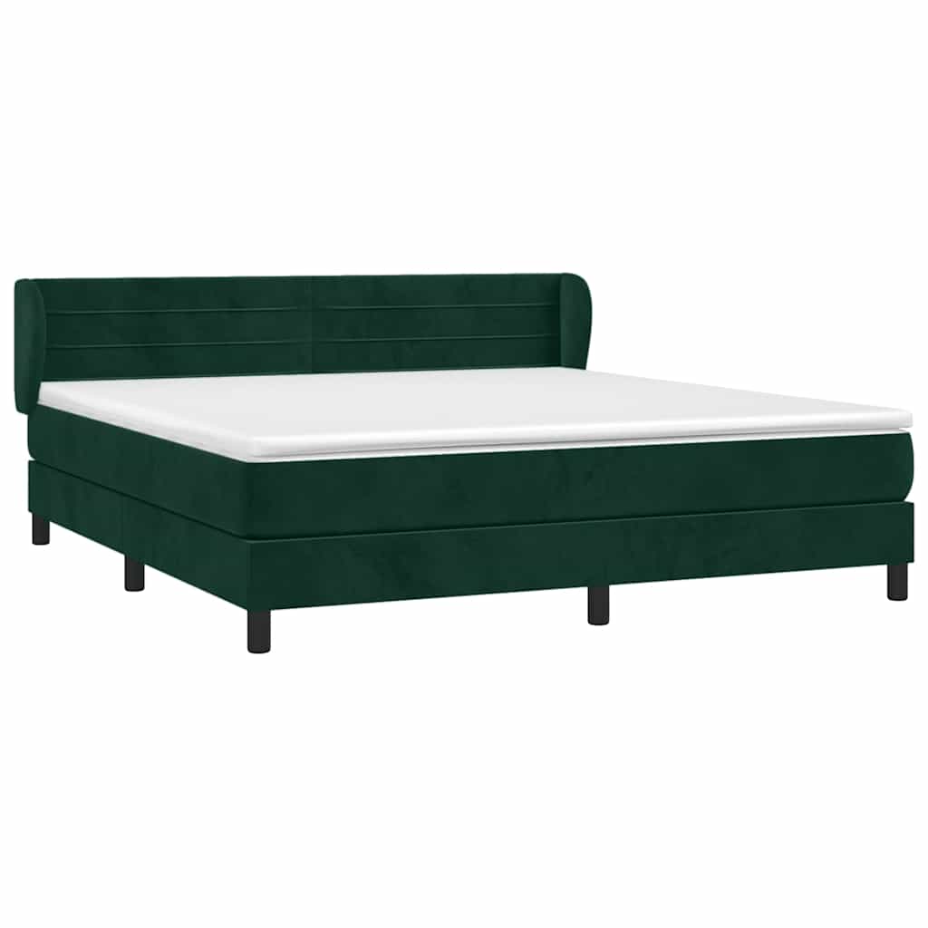 Boxspringbett mit Matratze Dunkelgrün 180x200 cm Samt