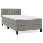 Boxspringbett mit Matratze Hellgrau 90x190 cm Samt