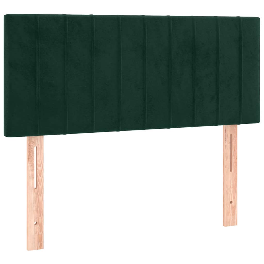 Boxspringbett mit Matratze Dunkelgrün 90x200 cm Samt