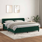 Boxspringbett mit Matratze Dunkelgrün 160x200 cm Samt