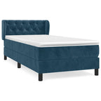 Boxspringbett mit Matratze Dunkelblau 200x200 cm Samt