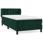 Boxspringbett mit Matratze Dunkelgrün 80x200 cm Samt