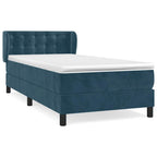 Boxspringbett mit Matratze Dunkelblau 80x200 cm Samt