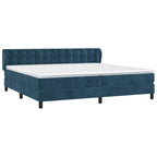 Boxspringbett mit Matratze Dunkelblau 200x200 cm Samt