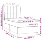Boxspringbett mit Matratze Taupe 80x200 cm Stoff