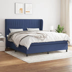 Boxspringbett mit Matratze Blau 180x200 cm Stoff