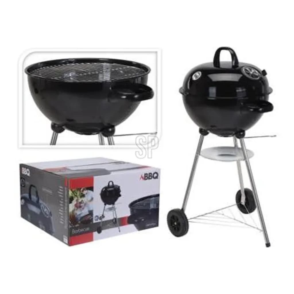 ProGarden BBQ Grill Kugelform Schwarz