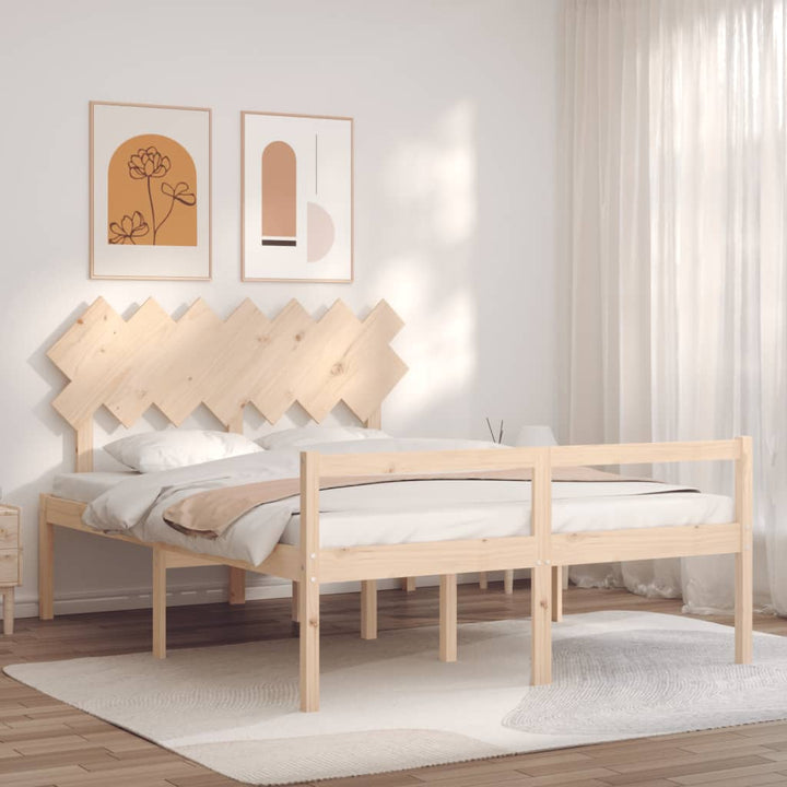 Seniorenbett mit Kopfteil 140x190 cm Massivholz