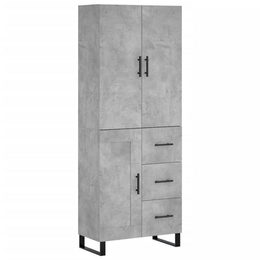 Highboard Betongrau 69,5x34x180 cm Holzwerkstoff