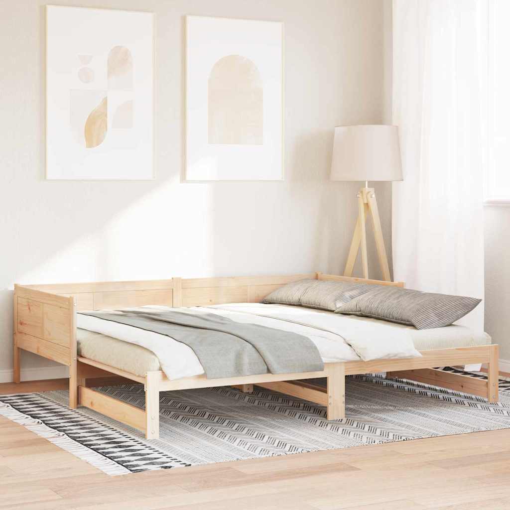 Ausziehbares Tagesbett Braun 203,5 x 184 x 56,5 cm