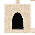 Kratzbaum mit Sisal-Kratzsäulen Creme 86 cm