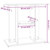 Aquariumständer Grau Sonoma 60x30x60 cm Holzwerkstoff