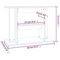 Aquariumständer Grau Sonoma 80x35x60 cm Holzwerkstoff