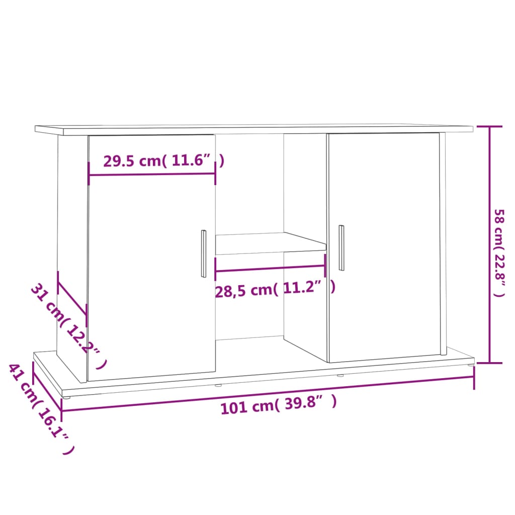 Aquariumständer Weiß 101x41x58 cm Holzwerkstoff