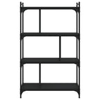 Bücherregal 4 Böden Schwarz 76x32x123 cm Holzwerkstoff