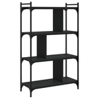 Bücherregal 4 Böden Schwarz 76x32x123 cm Holzwerkstoff