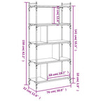 Bücherregal 5 Böden Sonoma-Eiche 76x32x158 cm Holzwerkstoff