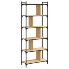 Bücherregal 6 Böden Sonoma-Eiche 76x32x192 cm Holzwerkstoff