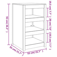 Outdoor-Küchenschrank 55x55x92 cm Massivholz Douglasie