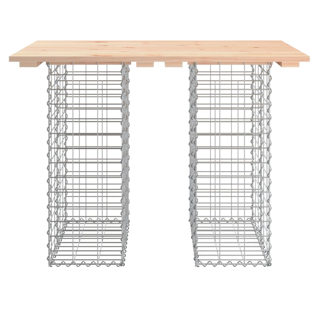 Gartentisch aus Gabionen 100x70x72 cm Massivholz Kiefer