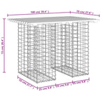 Gartentisch aus Gabionen 100x70x72 cm Massivholz Kiefer