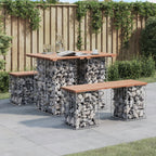Gartentisch aus Gabionen 100x70x72 cm Massivholz Douglasie